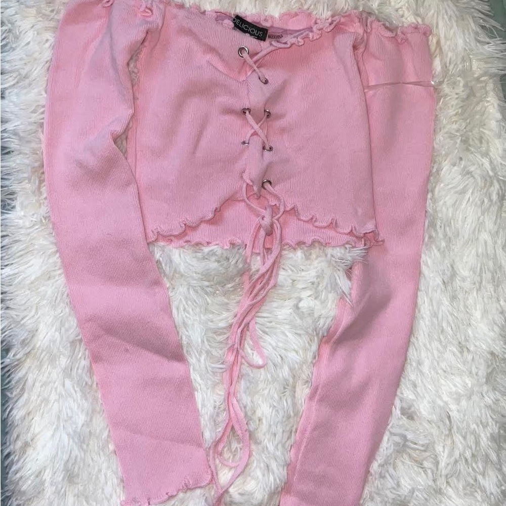 Pink Cropped Long Sleeve